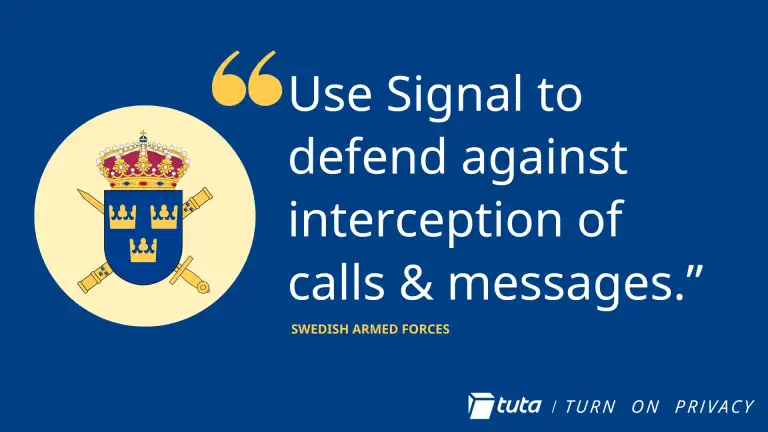 Schwedische Streitkräfte über Signal
