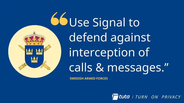 Schwedische Streitkräfte über Signal