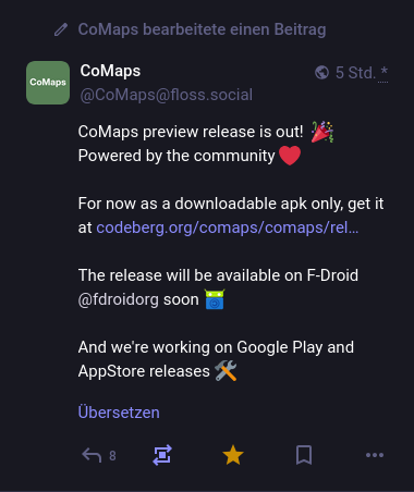 CoMaps auf Mastodon