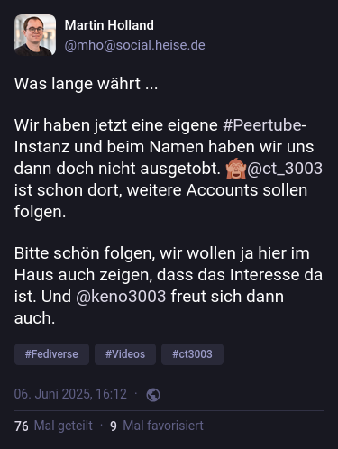 Heise & PeerTube
