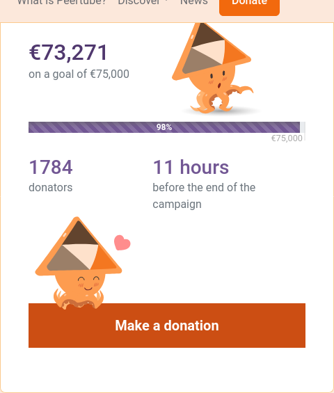 Eine milde Gabe für Peertube