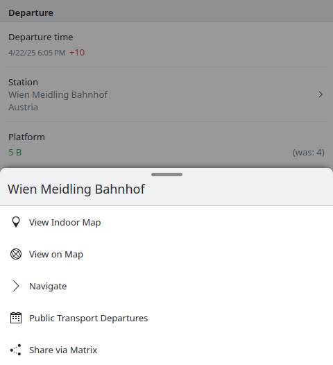 Neues Standort-Kontextmenü.