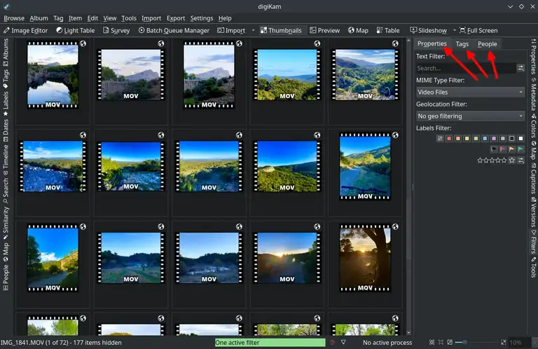 Tabs in der Filteransicht