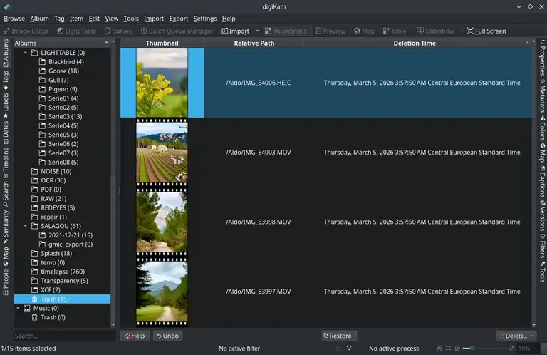 Papierkorb mit Gedächtnis