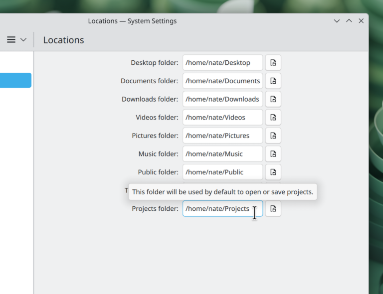 projects-folder-configurability