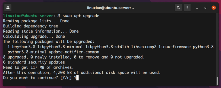Upgrade der Pakete