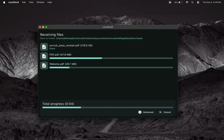 LocalSend auf Sendung