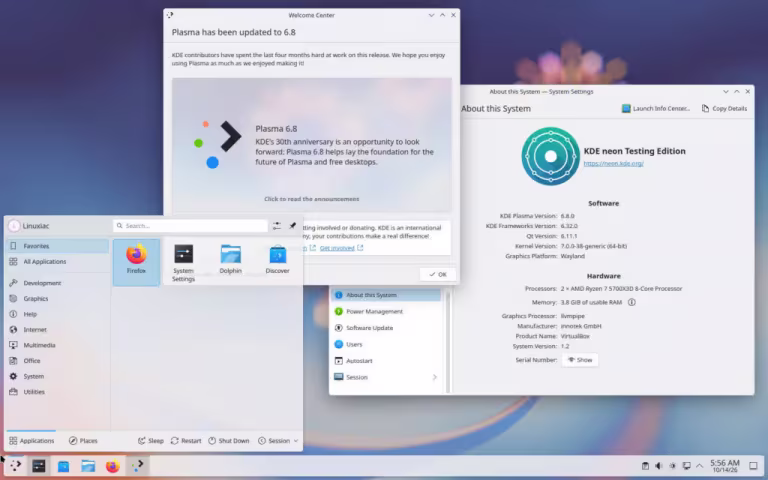 KDE Plasma 6.8 Desktop Environment