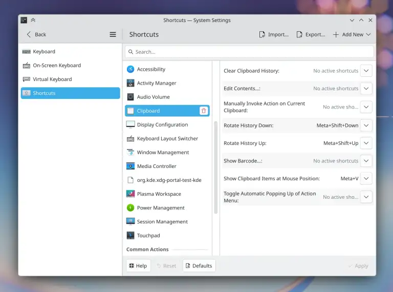 Shortcuts für die Zwischenablage