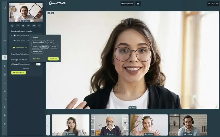 Breakout-Räume mit Zeitlimit versehen