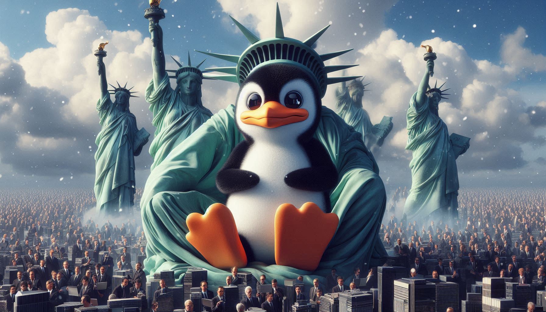 Tux the liberty penguine