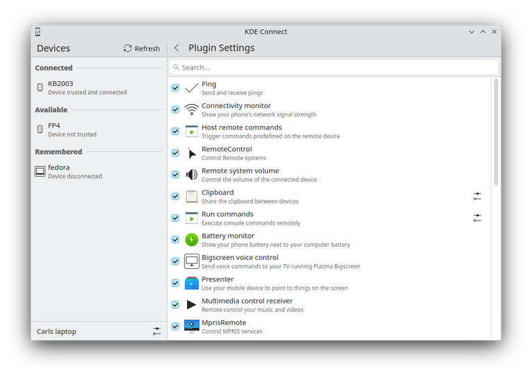 kdeconnect-pluginlist