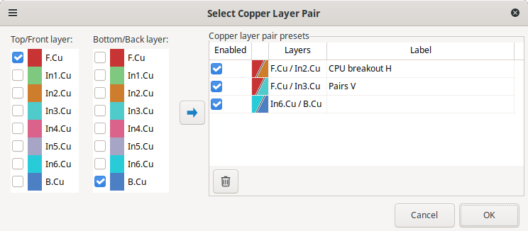 Figure 19. Layer pair assignment dialog
