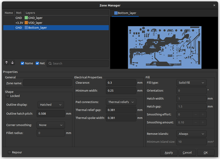 Figure 16. PCB zone manager