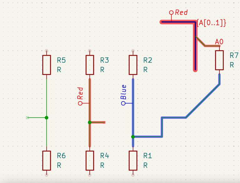 Figure 14. Schematic net class color highlighting